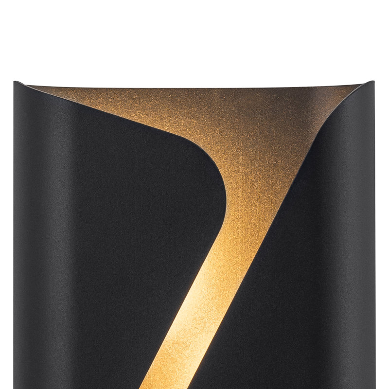 Applique murale noire d'intérieur et d'extérieur à DEL noire, luminaire étanche IP54 noir mat pour le garage de l'entrée de la véranda, conception de sac à main moderne à intensité variable de 10 W, 6,3 po de largeur