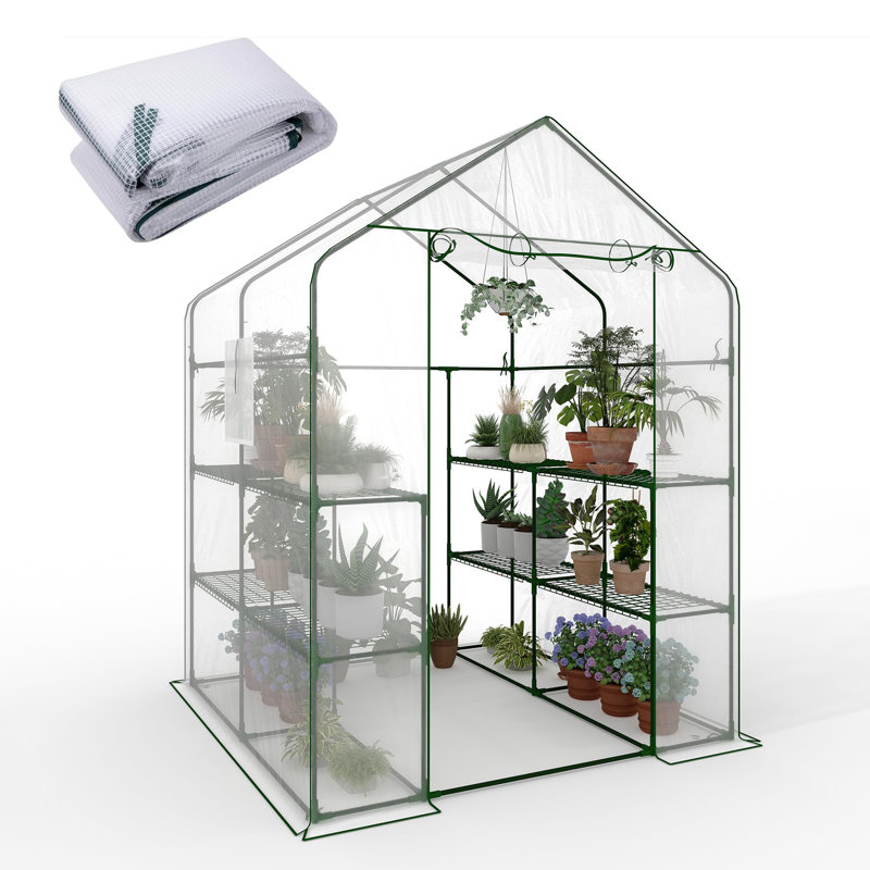 Serre transparente à 3 couches, couverture en PE imperméable et isolante, plante en fer pour jardin intérieur et extérieur