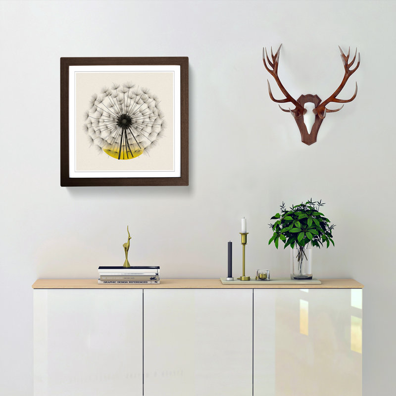 Dandelion Bauhaus No.3 - Framed Print, Walnut