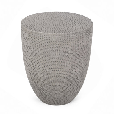 Modern Concrete Side Table - 14.25" Round - Lightweight & Durable - Indoor/Outdoor Use - No Assembly Needed