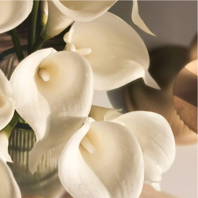 12Pcs White Artificial Calla Lily Flowers