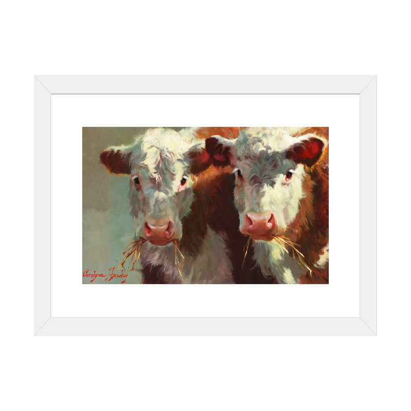 Cow Velles, art encadré, H 16 po x l 24 po x P 1 po, Papier encadré blanc