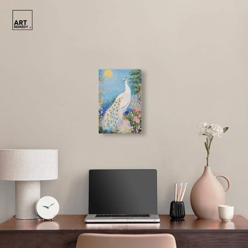 «Peacock in Paradise», impressions sur toile par Natures , H 15 po x l 10 po, Toile tendue