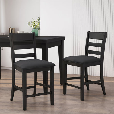 Ensemble de 2 tabourets de comptoir en bois rembourrés Farmhouse