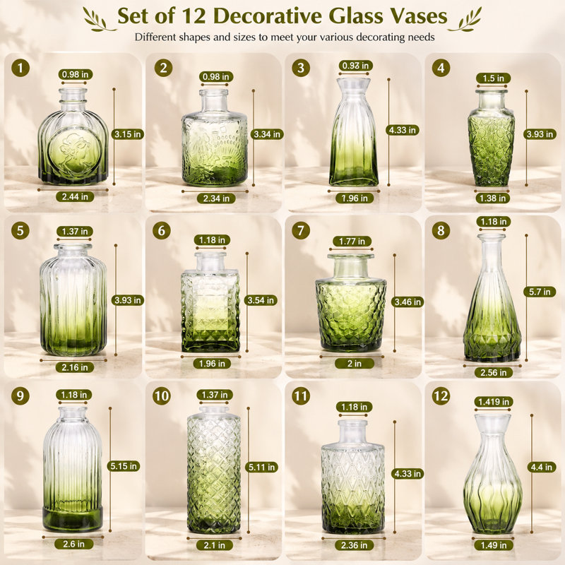 Glass Table Vase - Set of 12