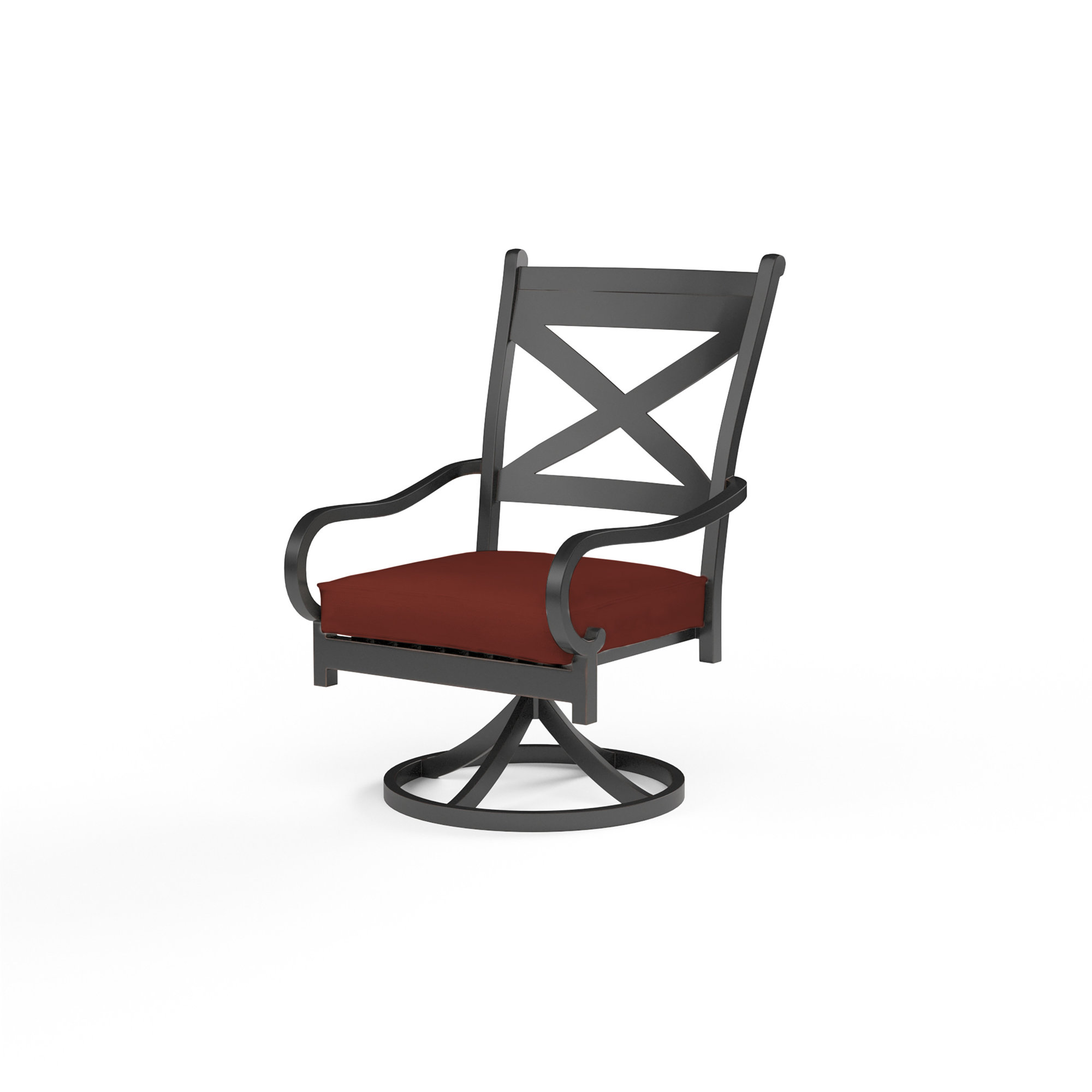 Monterey Premium All-Weather Wicker Outdoor Dining Armchair with Sunbrella® Cushion, Canvas Henna Sunbrella® Canvas