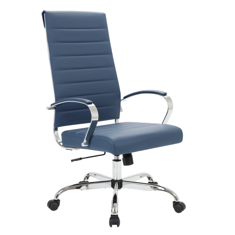 Fauteuil de direction en cuir Mulkey, Bleu