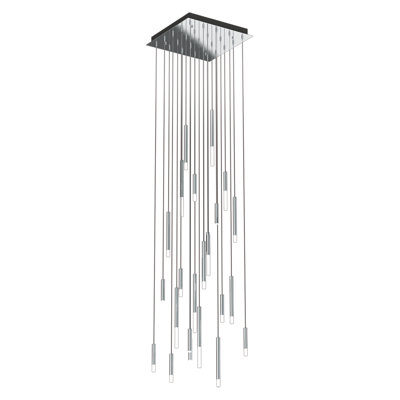 Luminaire suspendu carré 24 po Steelos - 25 lumières