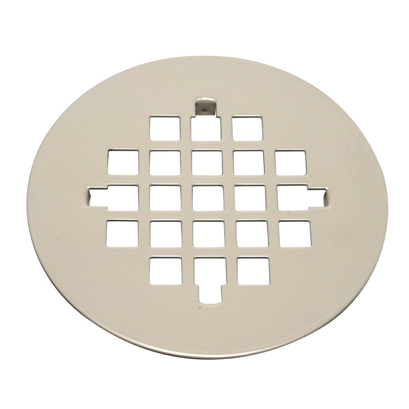 Universal 4-1/4 in. Snap-Tite Round Shower Strainer, Biscuit