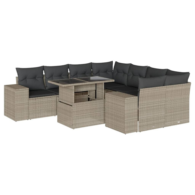  Garden Sofa Set Light Grey