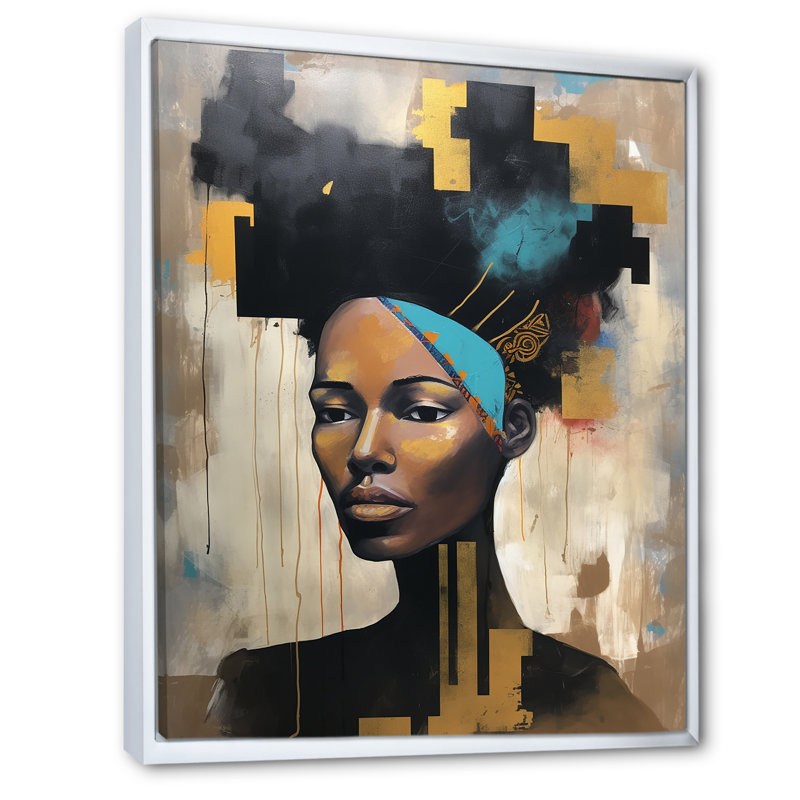 Urban Urban Contemporary African I, H 40 po x l 30 po x P 1,5 po, Cadre flottant blanc