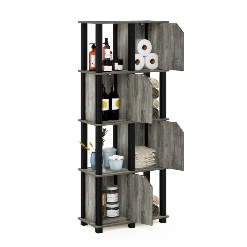 Emilian 146.6cm H x 59.7cm W Standard Bookcase, French Oak Grey/Black