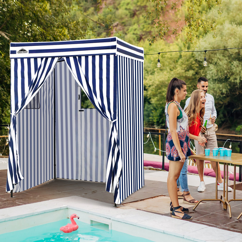Auvent escamotable Flex Compact 5x5, Bleu / blanc