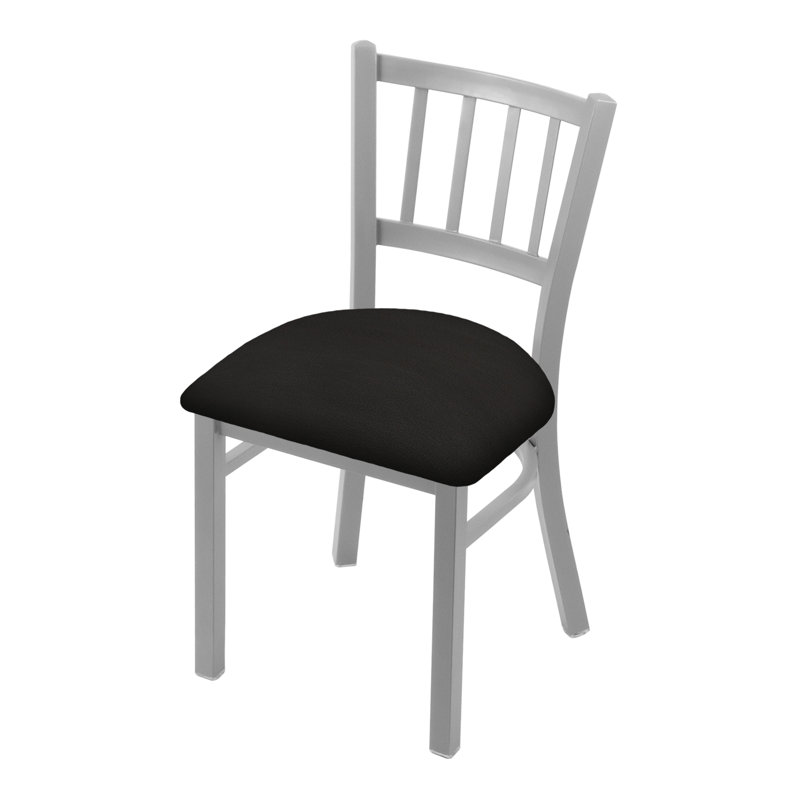 Chaise Contessa 610, Nickel anodisé, Vinyle - Vinyle noir