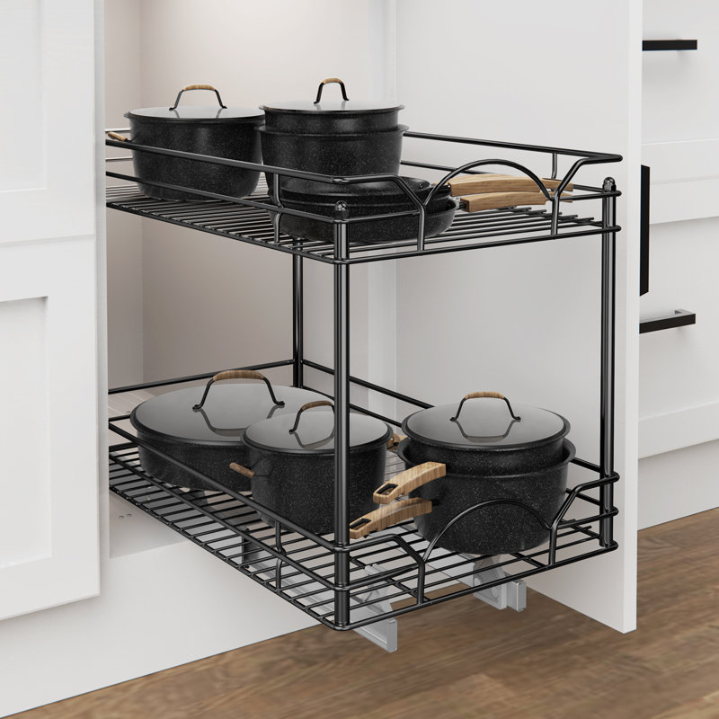 Aristeia Steel Pull Out Drawer, 16.4" H x 11" W x 21" D, Black