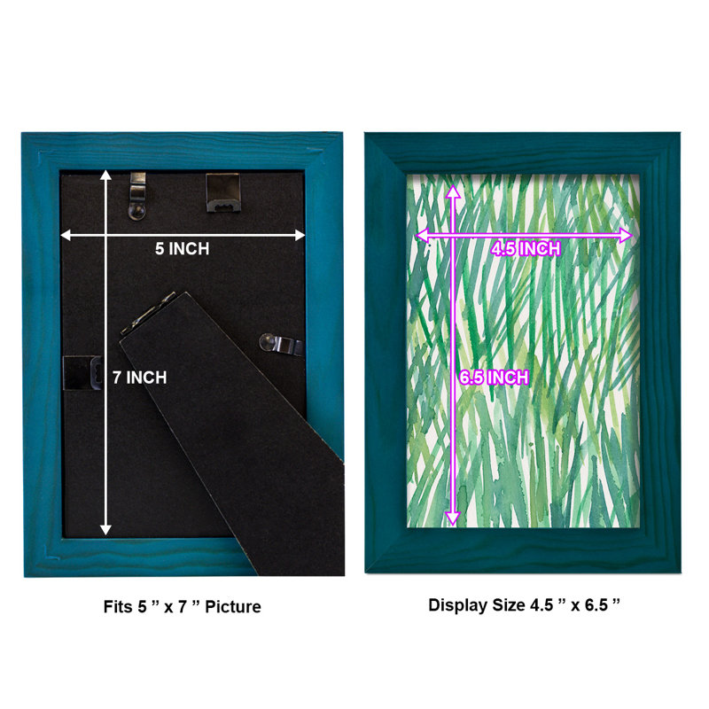 Just Grass I - imprimé, H 8 po x l 6 po x P 1 po, Papier avec cadre bleu