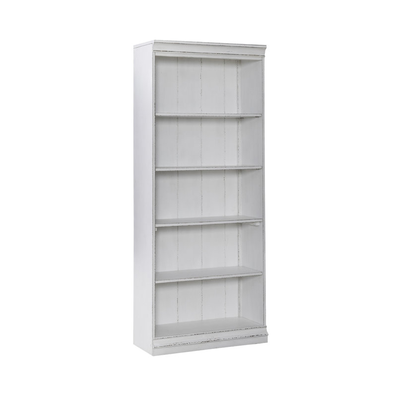 Colchester 72 Inch Bookcase w/ Planked Back Panel, (5 Shelves) 72.25" H x 30" W x 12.5" D