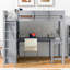 Lit mezzanine double avec bureau et tablette-543575352