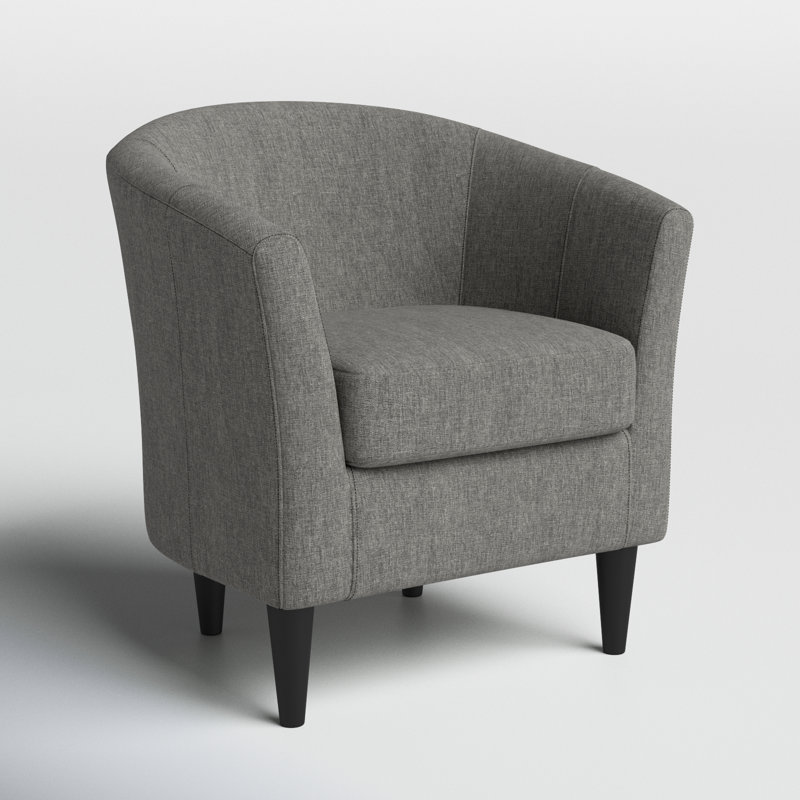 Gammill 31.5" Wide Polyester Barrel Chair, Charcoal Polyester Blend