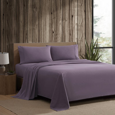 Ensemble de draps Eddie Bauer en percale de coton à poches profondes et effet pêche