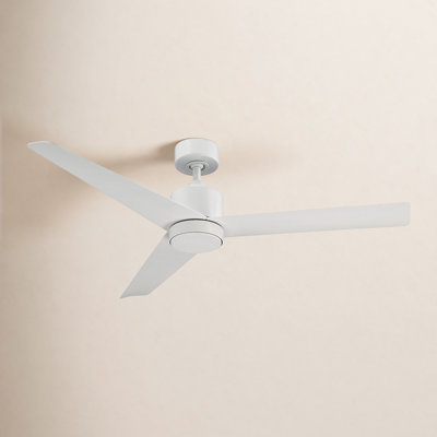 54" Lotus 3 - Blade Outdoor Smart Ceiling Fan with Remote Control and LED Light Kit Included, Works With Alexa and iOS or Android App