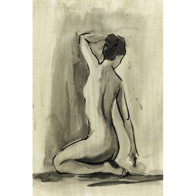Sumi-e Figure I by Ethan Harper - Painting Print, 30cm H x 20cm W x 3.8cm D, Wrapped Canvas