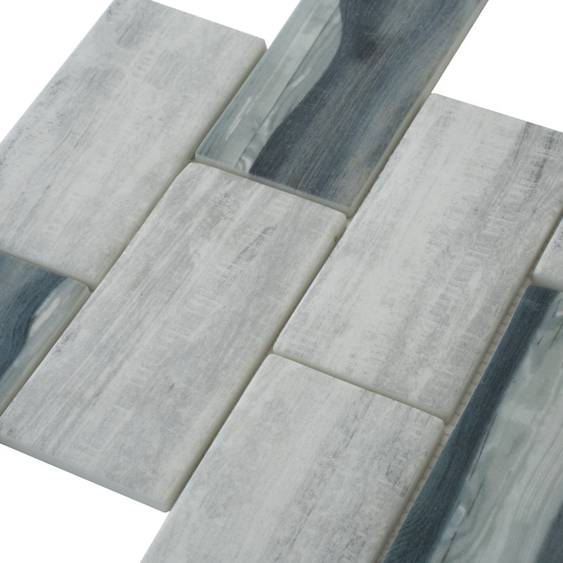 Carreau de mosaïque 3 po x 6 po, Bois gris