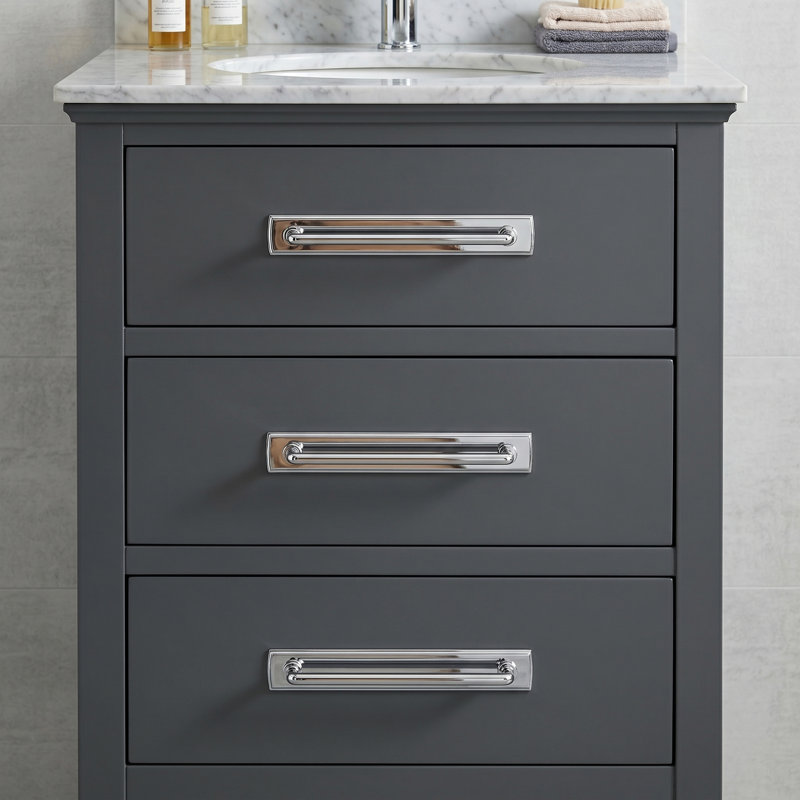 Poignée barre 5 po avec panneau G011 - chrome poli, 5", Polished Chrome