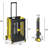 55L Foldable Rolling Cart with Wheels, Portable Updated Utility Tools Rolling Crate w/ Telescopic Handle, Yellow