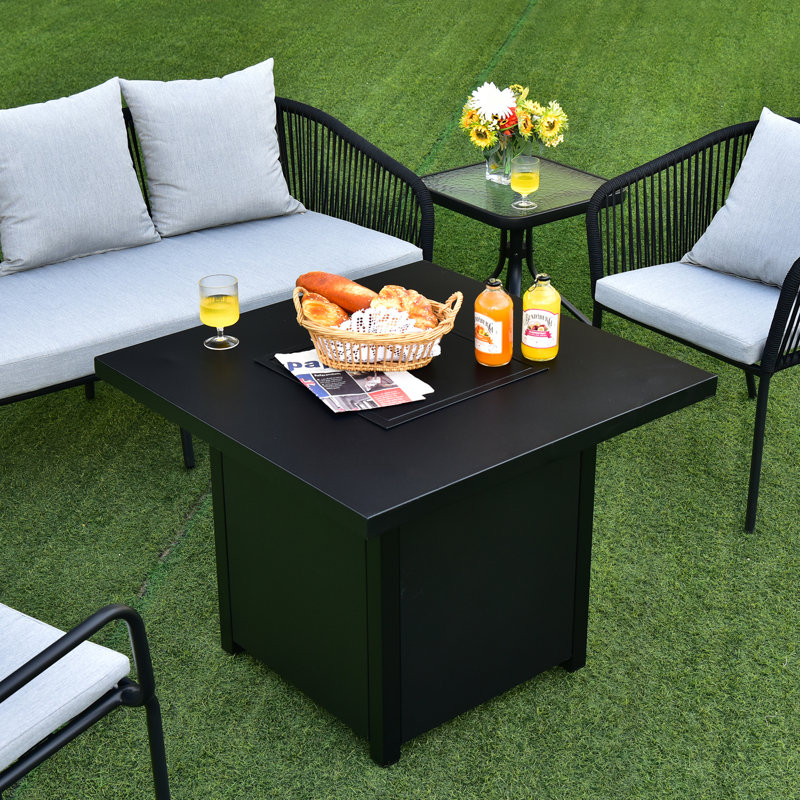 Square Steel Propane Smokeless Fire Pit Table
