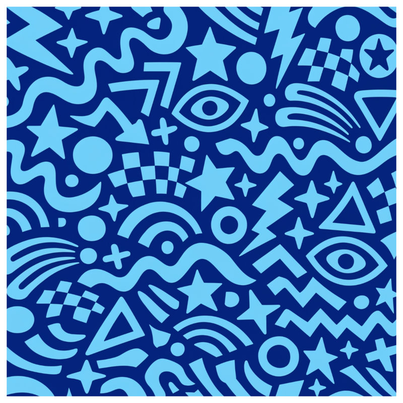 Couvertures bleues à formes abstraites, 50in W x 60in H