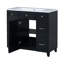 Ensemble de meuble-lavabo de salle de bain 36 "avec comptoir de lavabo, lavabo simple noir, armoire à shaker avec porte à fermeture douce et 3 tiroirs