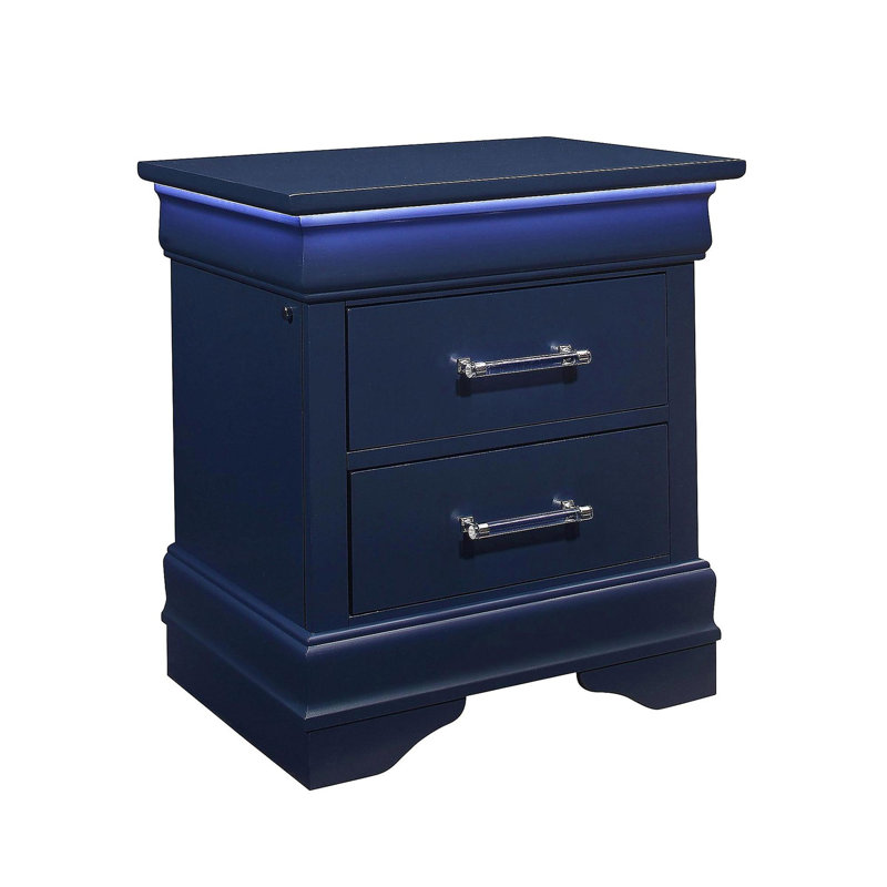 Table de chevet bleue avec DEL CHARLSTON, Bleu