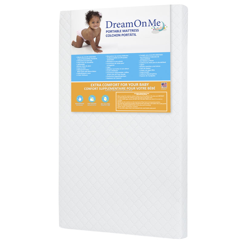 White Extra Firm Water Resistant Mini Crib Mattress
