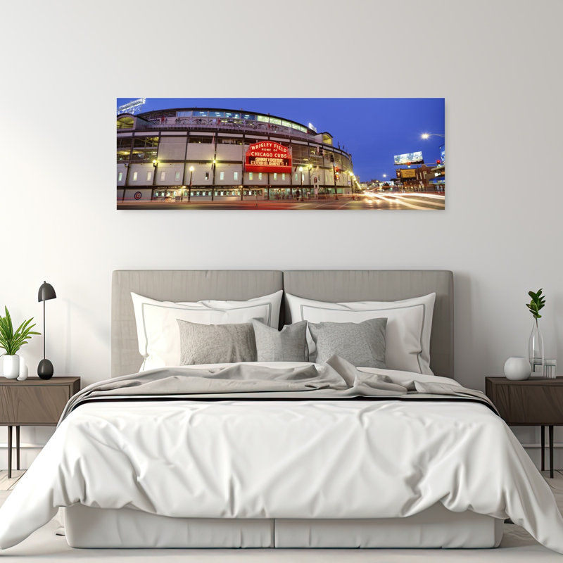 Cubs Baseball, Wrigley Field, Chicago, Il, États-Unis, art contemporain abstrait, art mural de la ville, H 60 po x l 20 po