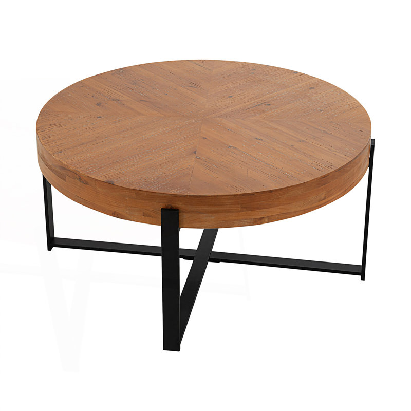 Table basse moderne d'épissage rétro moderne, table de salon, Noir mat, H 17,78 po x L 33,89 po x l 33,94 po