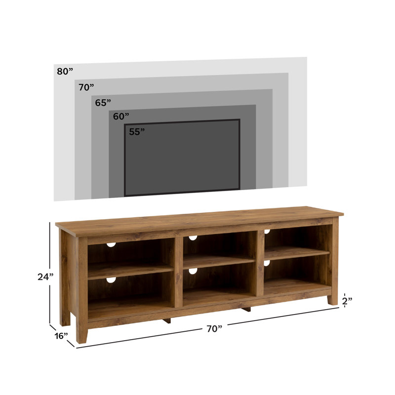 Meuble télé avec rangement ouvert Sunbury, Chêne rustique, 70"