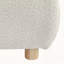 Très grand lit plateforme tapissier avec deux coussins amovibles, tissu Boucle, blanc