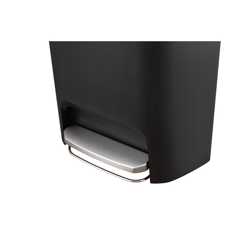 Plastic Step On Trash Can - 13 Gallons, Black