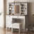 Charming Farmhouse Vanity Desk With Sliding Mirror And Ample Storage
