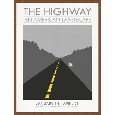 «The High Way», affiche vintage encadrée sur verre