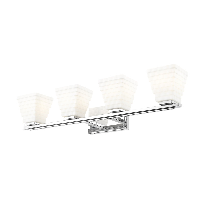 Ensemble de meuble-lavabo 4 lumières Teyona, Chrome poli