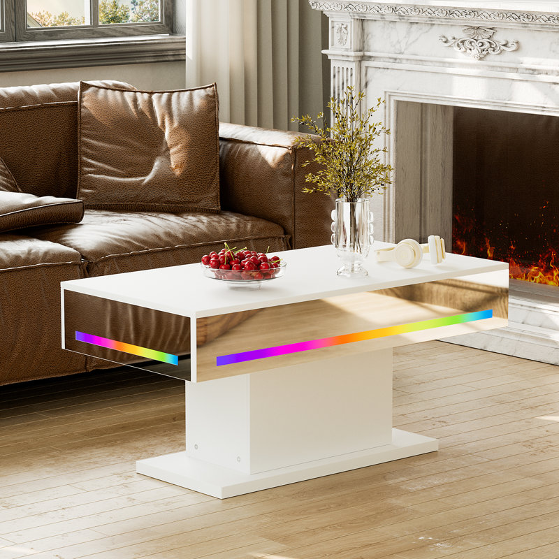 Led Coffee Table White