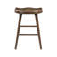 Ensemble de table de salle à manger à hauteur de comptoir brun 7 pièces avec repose-pieds en métal et 6 tabourets-318339525