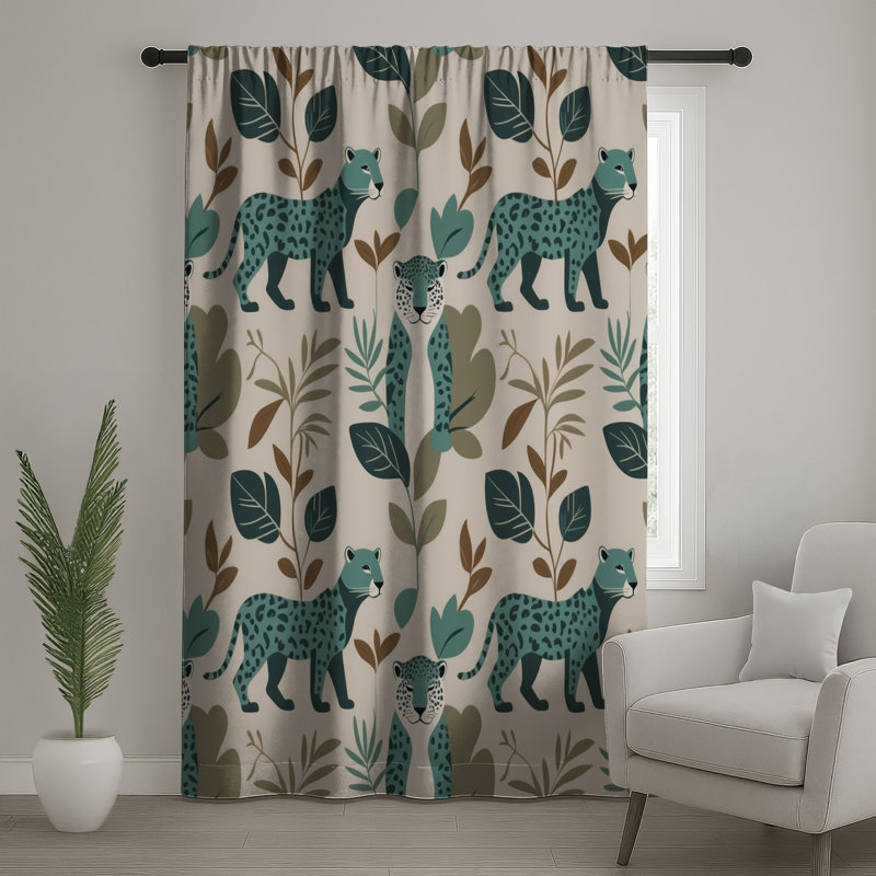 Rideaux de fenêtre Leopard, 50 po x 92 po - 1 panneau, Transparent