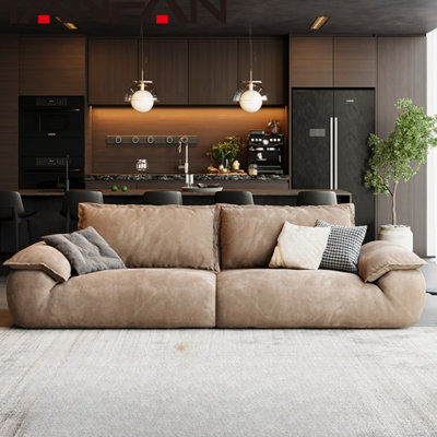 Retro Movable Backrest Washable Straight Sofa