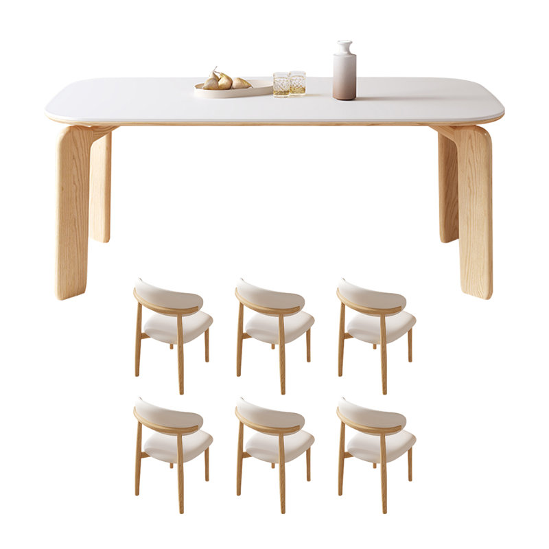 Table de salle à manger en ardoise de style crème, H 29,52 po x L 62,99 po x l 31,49 po