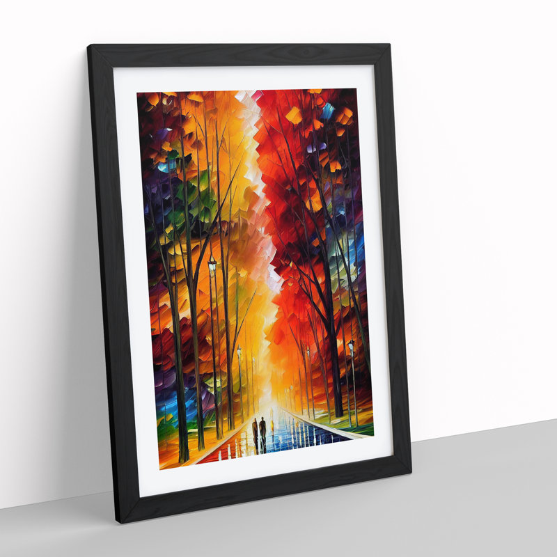 Vibrant Woodland Forest No.5 - Wall Art, Black Framed, 36cm H x 27cm W, White