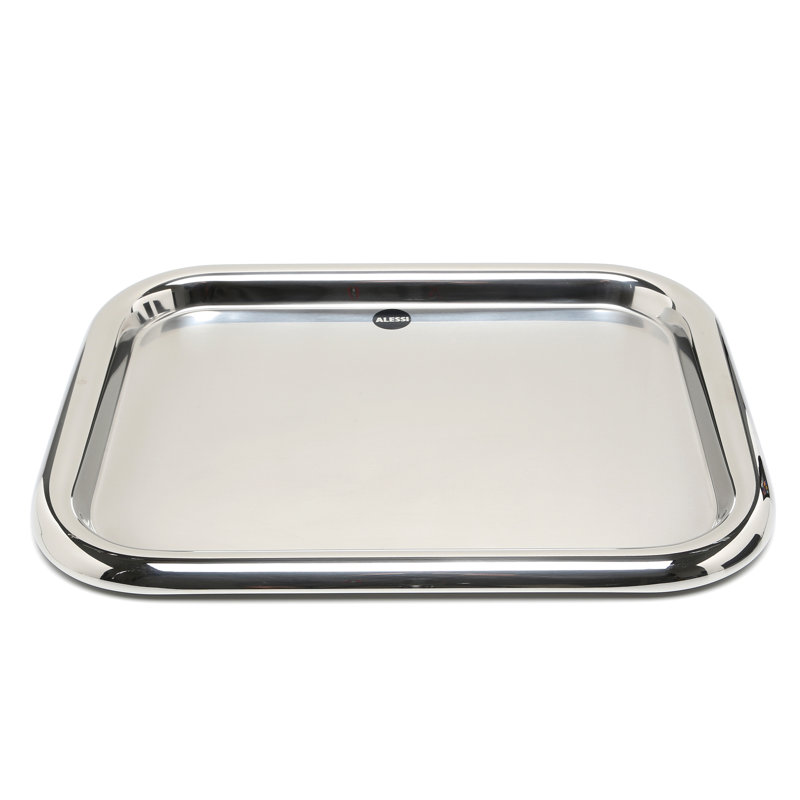 Ettore Sottsass Stainless Steel Platter, 18.1" x 13.8"