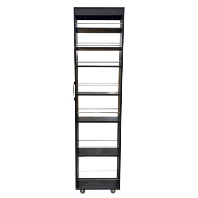 Chariot utilitaire roulant à 7 niveaux avec poignée, étagère de rangement coulissante multifonctionnelle étroite sur roulettes pour garde-manger, buanderie, petits espaces, entre réfrigérateur et comptoir